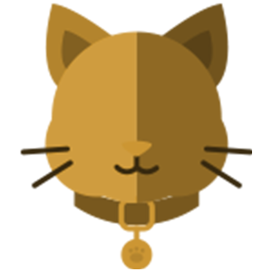 供認養貓咪的頭的標誌